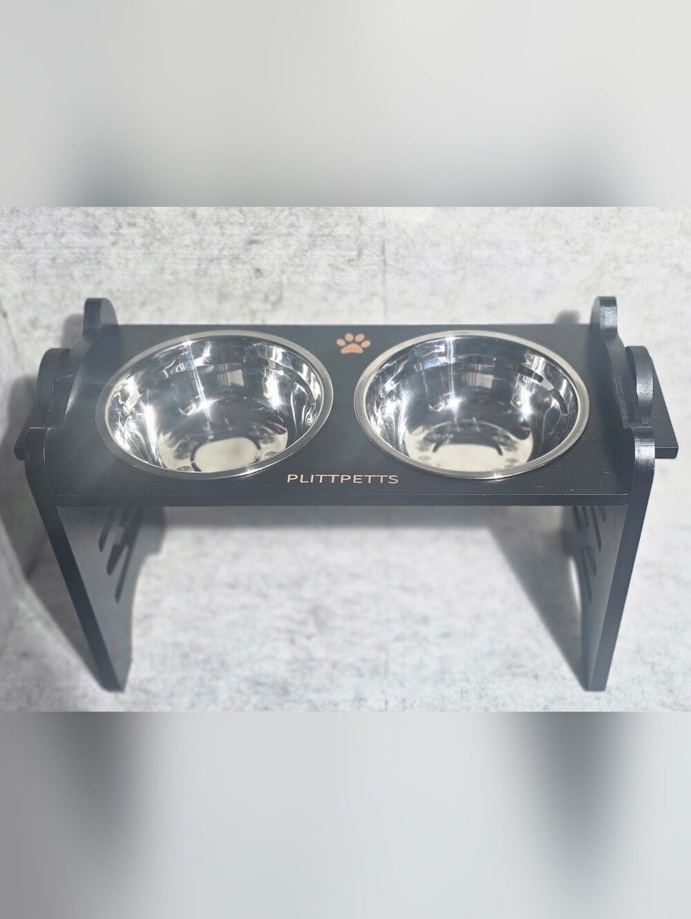 PLITTPETTS Adjustable Elevated Dog Bowl Stand w/ Slow Feeder Small Dog